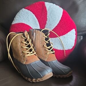 Wolverine Tan and Blue Lace-Up/Zipper Boots